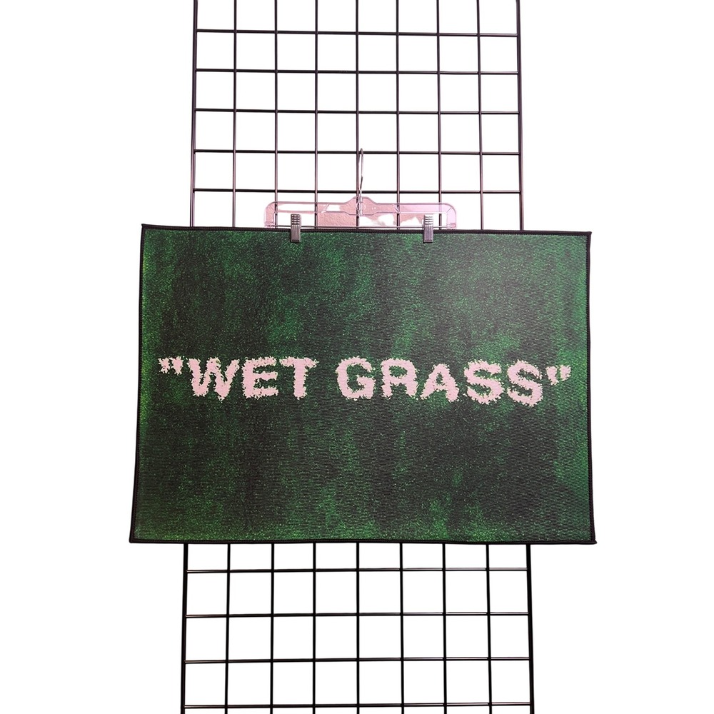 Off White Wet Grass Virgil Abloh Rug Non Slip Back